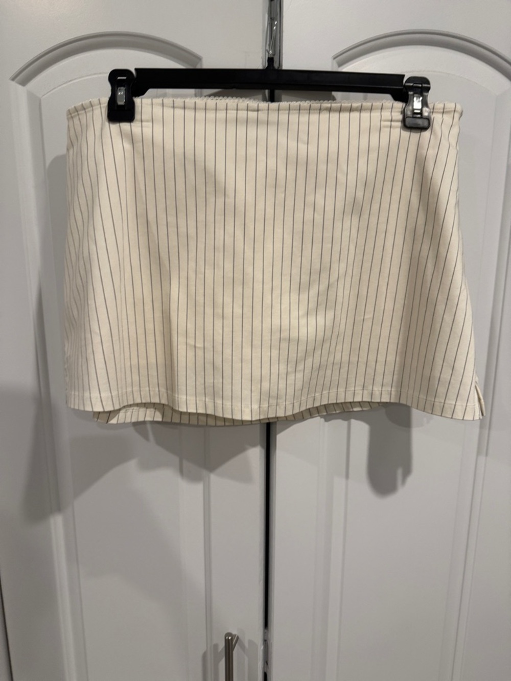 Cream Pinstripe Skort